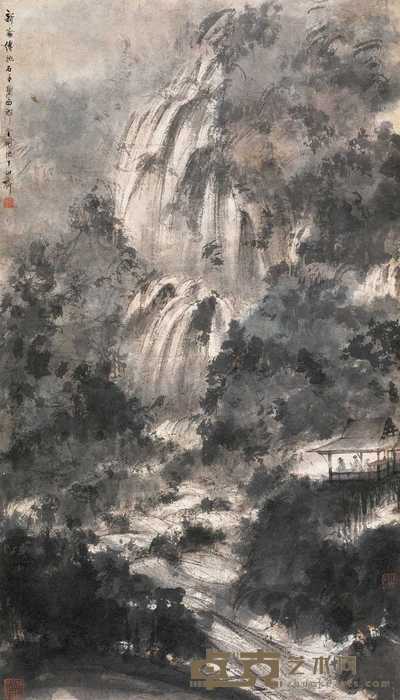 傅抱石 山水 立轴 108.5×61cm